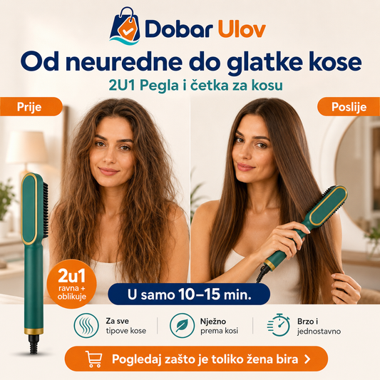 2U1 Pegla i četka za kosu