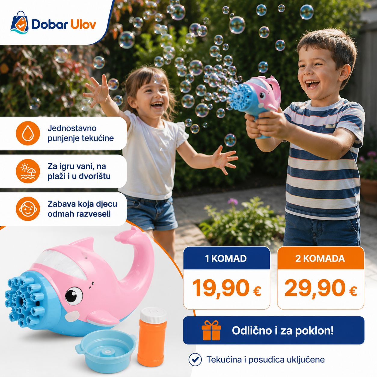 Dupi Dupin - Igračka koja puše mjehuriće